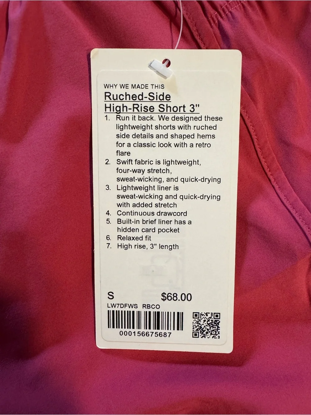 lululemon ruched side high rise short 3”